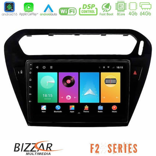 Bizzar Ηχοσύστημα Αυτοκινήτου για Peugeot 301 Citroen C-Elysee (Bluetooth/USB/WiFi/GPS/Apple-Carplay/Android-Auto) με Οθόνη Αφής 9"