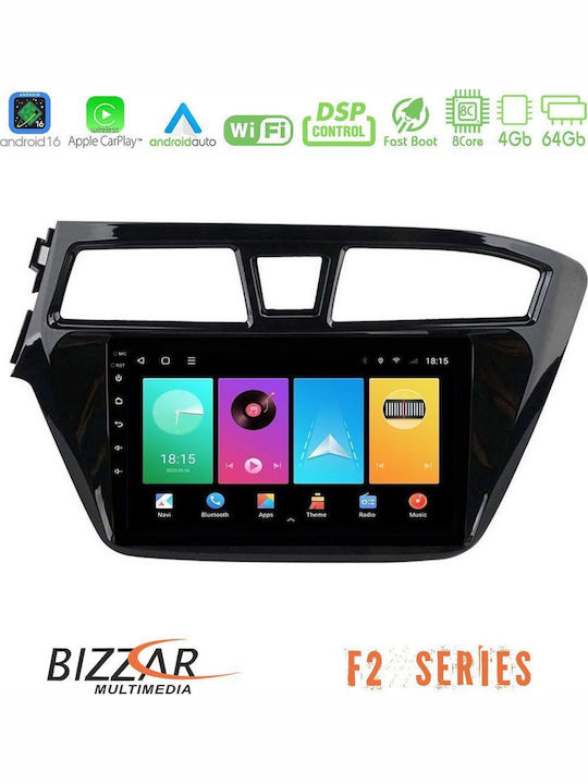 Bizzar Car Audio System for Hyundai i20 2014-2018 (Bluetooth/USB/WiFi/GPS/Apple CarPlay/Android Auto) with 9" Touch Screen