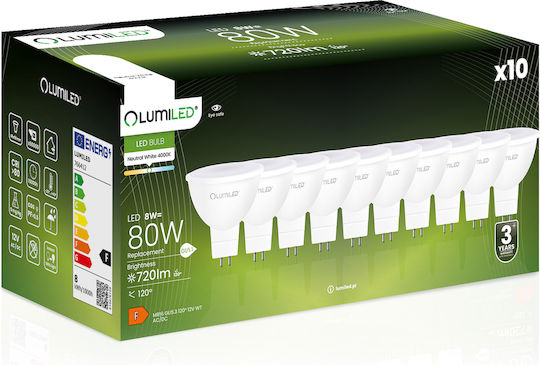 Lumiled LED Bulb 8W For GU5.3 Socket And MR16 Shape Natural White 720lm