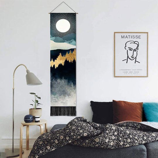 FRIPIA Hängende Wanddekoration Oberes Gold aus Hölzern 130x35cm