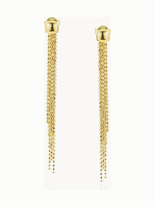 Silver Gold Plated Dangle Earrings with Stones
