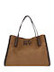 Fabric Women's Tote Bag Suede Almond