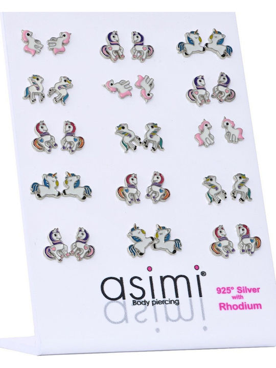 Asimi Body Piercing Хипоалергенни Детски Обици Studs Еднорози от Сребро