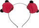 Hair Headband Pom Pom Red