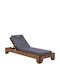 Wooden Sun Lounger with Pillow Grey 204x79x77cm