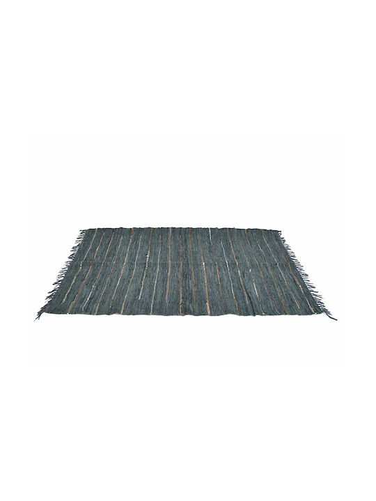 Rechteckiger Leder-Teppich Petrol Blau 120x180cm