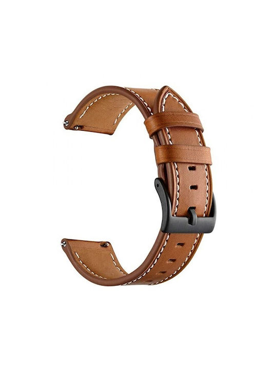Leather Stitch Line Realme Watch 5 22mm Brown