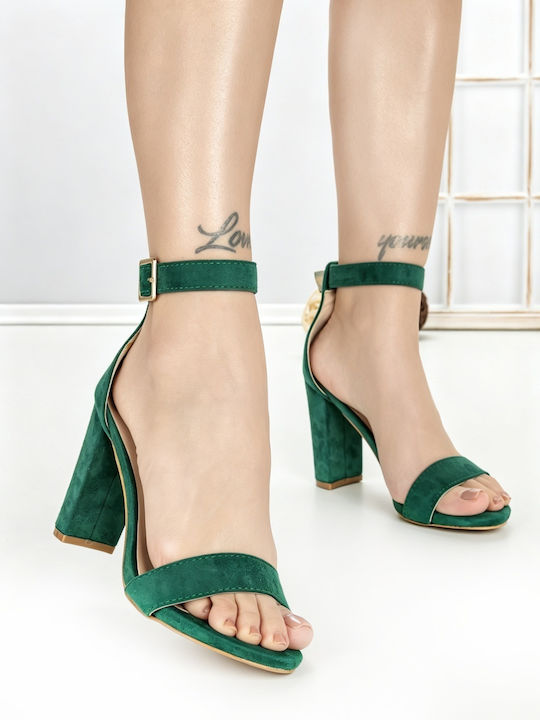Kalapod Sandale Elegante Damă Din Material Verde