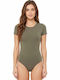 Women's Bodysuit Short Sleeve Khaki 1110xak