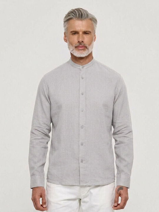 Brokers Jeans Cămașă din in cu mânecă lungă Gri
