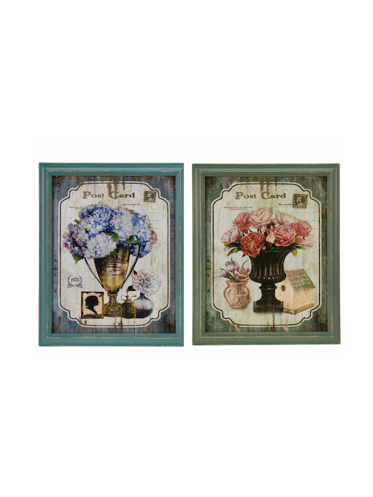 Zaros Decorative Handmade Wooden Sign 48x39cm 2 Pieces