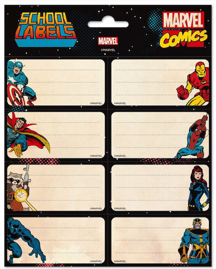 Marvel Ετικέτες Τετραδίων 8τμχ