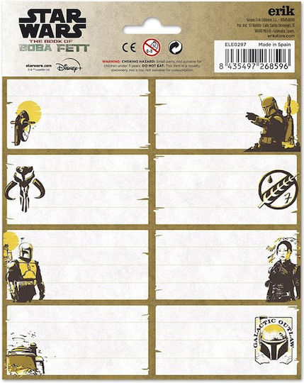 Star Wars Ετικέτες Τετραδίων 8τμχ