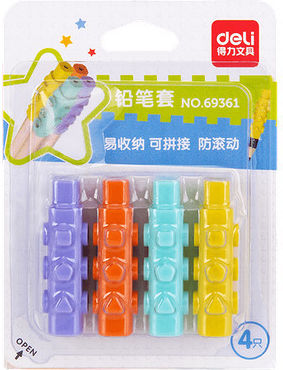 Deli Plastic Pencil Cap Block Package 4 Pieces