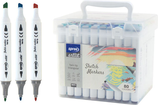 Spree Ohuhu Zeichenstifte mit Doppelspitze Neon Set 12 Farben