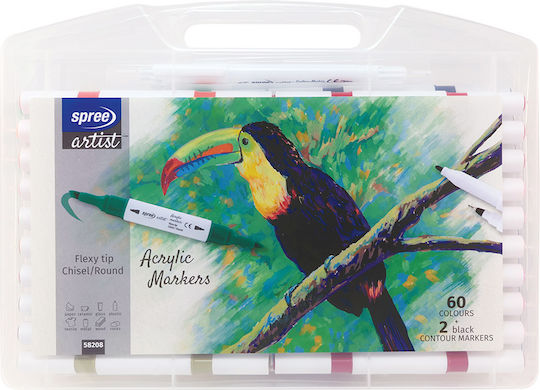 Spree Zeichenstifte mit Doppelspitze Set 60 Farben