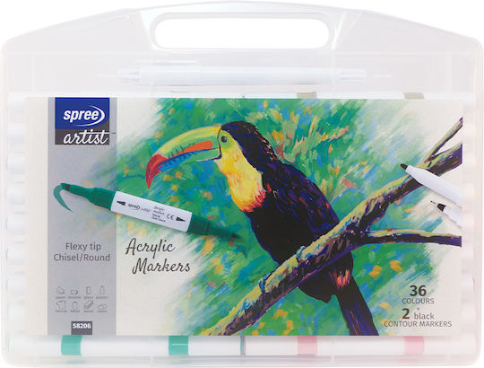 Spree Ohuhu Zeichenstifte mit Doppelspitze Set 36 Farben