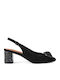 Suede Heels with Mid Heel Black
