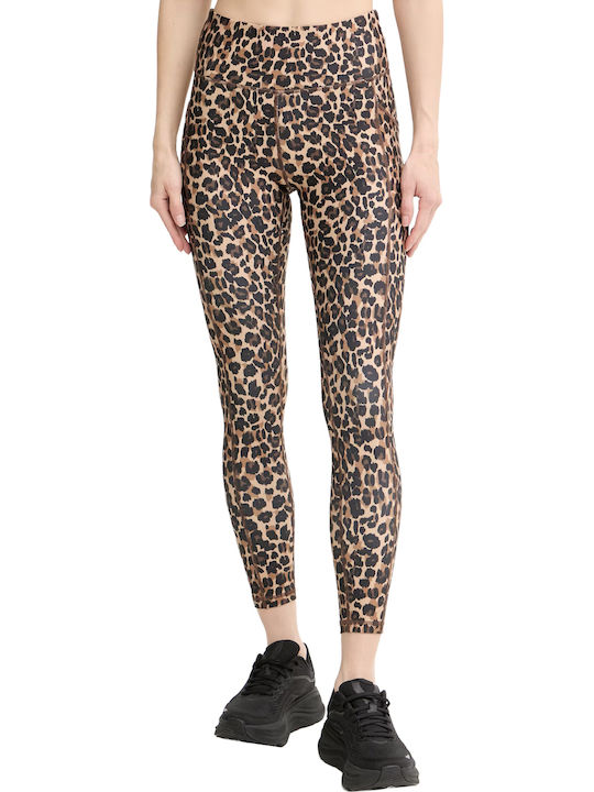 DKNY Women's Cropped Leopard Leggings Caramel