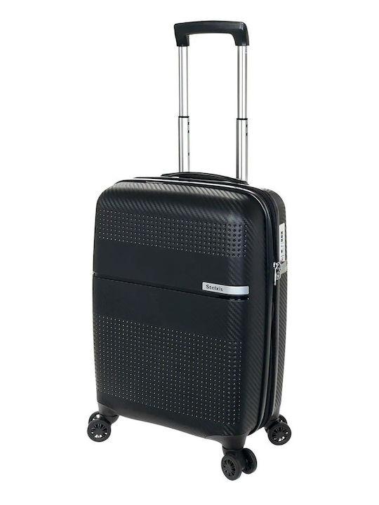 Stelxis Small The Cronus Collection Cabin Hard Black Suitcase Height 55cm