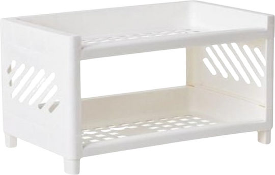 Femmit Set Of 2 Countertop 2-Level Plastic White Organizers 24x15x18cm Femmit Set Of 2 Countertop 2-Level Plastic White Organizers 24x15x18cm