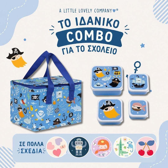 A Little Lovely Company Πλαστικό Παιδικό Σετ Φαγητού Ισοθερμικό