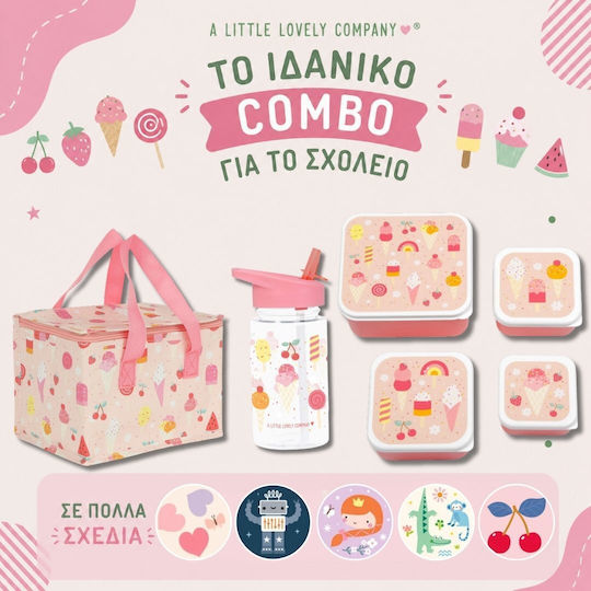 A Little Lovely Company Πλαστικό Παιδικό Σετ Φαγητού Ισοθερμικό