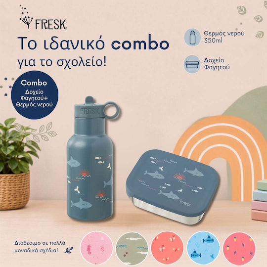 Kids Water Bottle Thermos Silicone with Straw Coffee 350ml