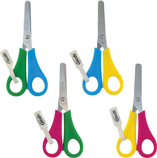 Kids Colored Scissors 13cm Ruler Guide Spree