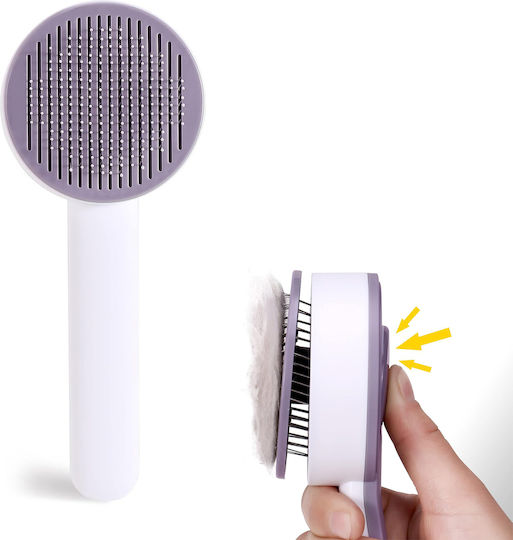 Self-Cleaning Cats Brush Medium for Short-Haired Dogs for Coat Grooming