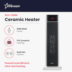 Starcrest Aerotermă Ceramică de Cameră de Podea Neagră 2000W