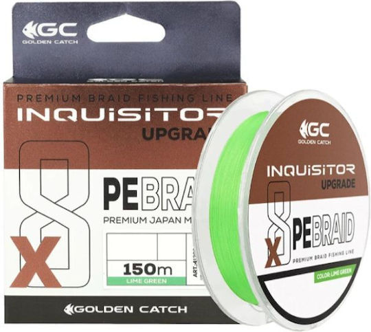 Golden Catch Inquisitor Pe X8 Upgrade 150m Lime Green #0.2pe 0.074mm Fishing Filament