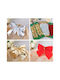 Christmas Bows 6x6cm 12 Pieces 3 Silver Colors