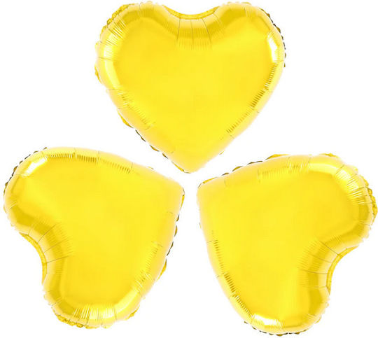 Set 3 Baloane Inimi Flori Folie Aurii 23 cm