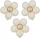 Set 3 Geburtstags Luftballons Blumen Folie Beiges 45cm