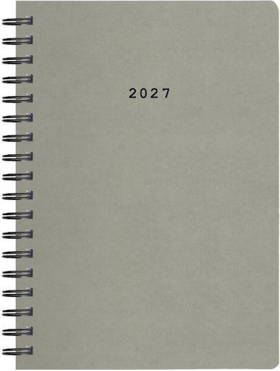 Next Дневна Агенда Classic 2027 Сив Спирала 14x21см (с Персонализация)