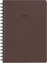Next Класически Дневен Дневник 2027 Кафяв Спира...