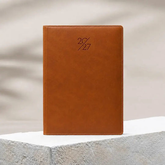 Daily Diary 2027 17x24cm Leatherette Code Mjhw-17 Tan Tamba