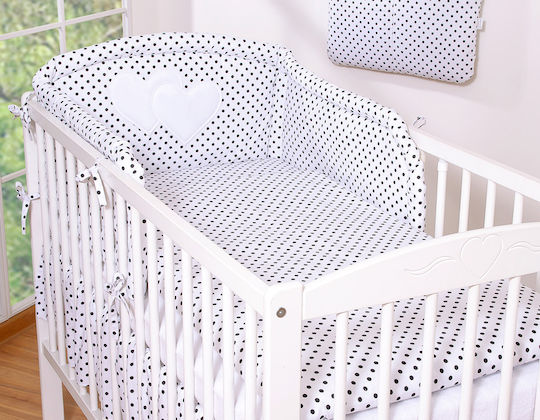 Bobono Πάντα Κλασική Εσωτερική Black Polka Dot Hearts On White Background Bobono Πάντα Κλασική Εσωτερική Black Polka Dot Hearts On White Background