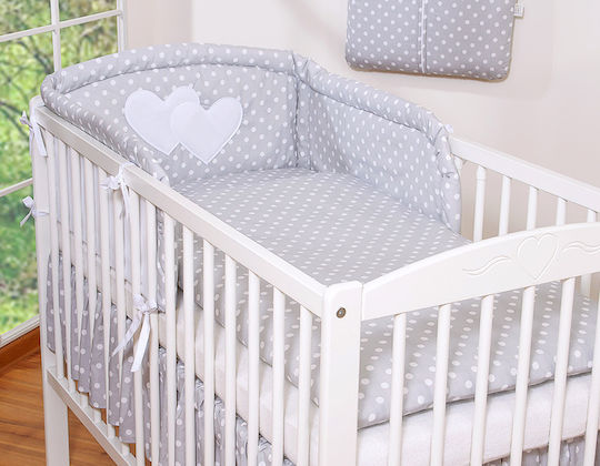 Bobono Πάντα Κλασική Εσωτερική White Hearts And Polka Dots On Gray Bobono Πάντα Κλασική Εσωτερική White Hearts And Polka Dots On Gray