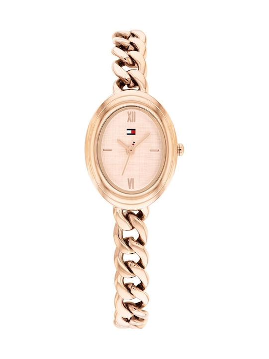 Tommy Hilfiger Demi Ceas Dama 21.5mm Cu Baterie Cu Brățară Metalică Rose Gold