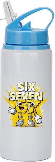 Бутилка Six-seven 600ml Бял Светлосин Капак