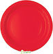 Red Paper Dessert Plates 25 Pieces