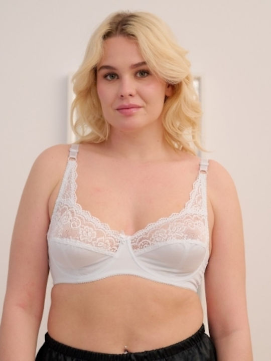 Sutien Alb Minimizer Fără Căptușeală Cu Armatură
