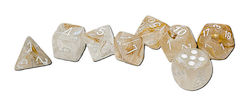 Borealis Champagne White Lab Polyhedral 7-die Set