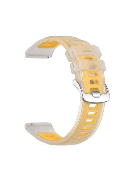 Silicone Strap Semi-Transparent Pattern OnePlus Watch 2R 47mm/OnePlus Watch 2 47mm Yellow