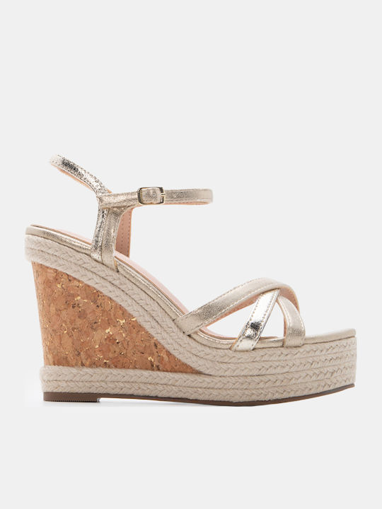 Sommer Damenplattformen im Stil Espadrilles Goldene