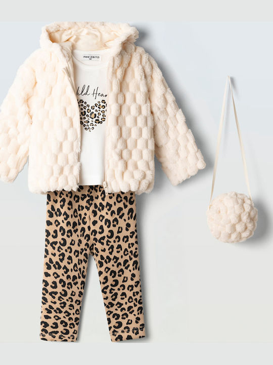 Kinderbekleidungssets mit Leggings und Sommer Mantel 3 Stück Leo