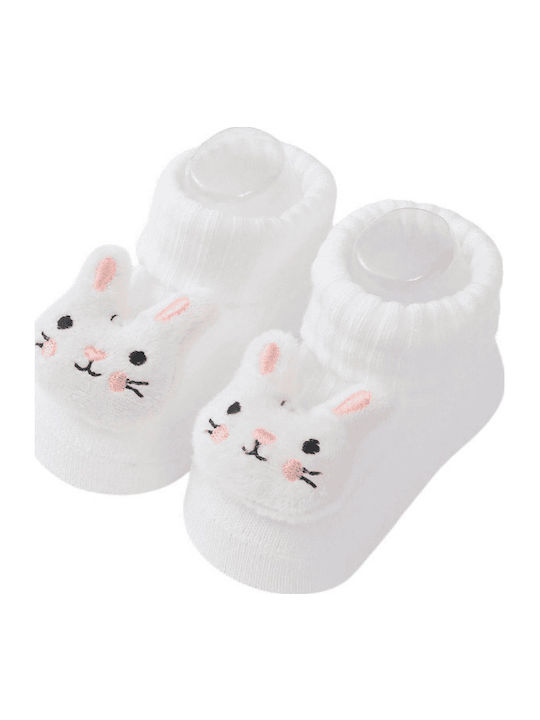 3d Niedliche Baumwollsocken Mit Hasenfigur – Weiß