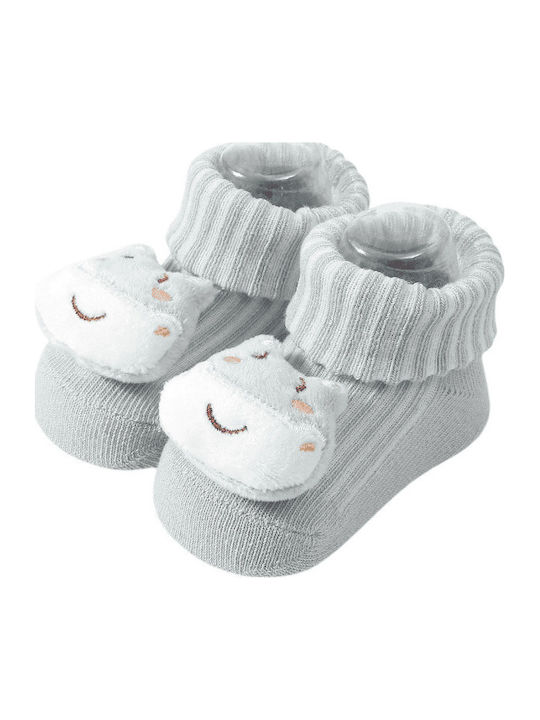 3D Șosete Drăguțe Din Bumbac Cu Figurina Vacuță Gri
